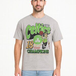 Boston Celtics 18-Time Champions Graphic T-Shirt NBA – Men’s Medium Heather Gray